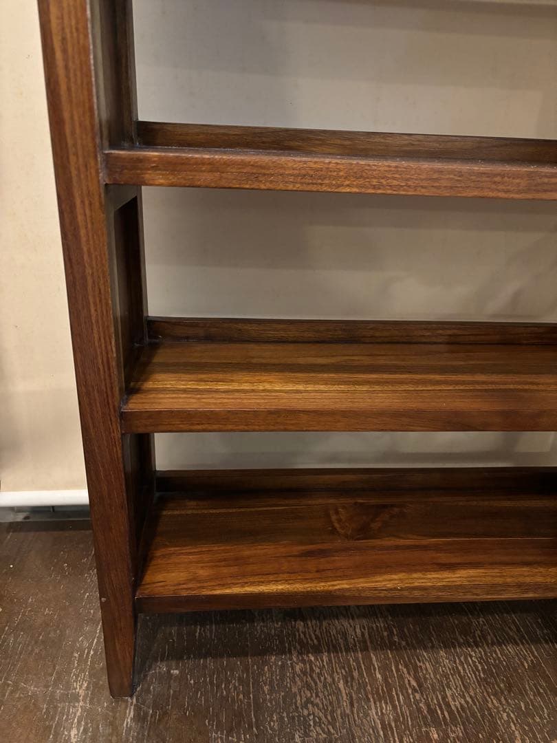 テ*ー様 スリムな本棚 シェルフ　CDラック　文庫本棚　チーク無垢材