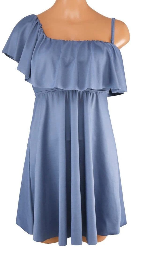 グラマラスフィットワイヤーAライン水着 9D-M　ブルー