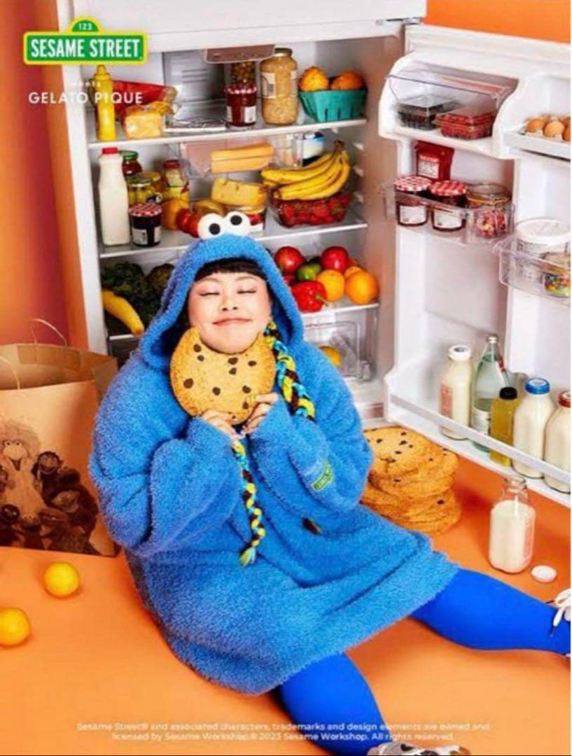 にゃん　ジェラートピケ クッキーモンスター　ワンピース