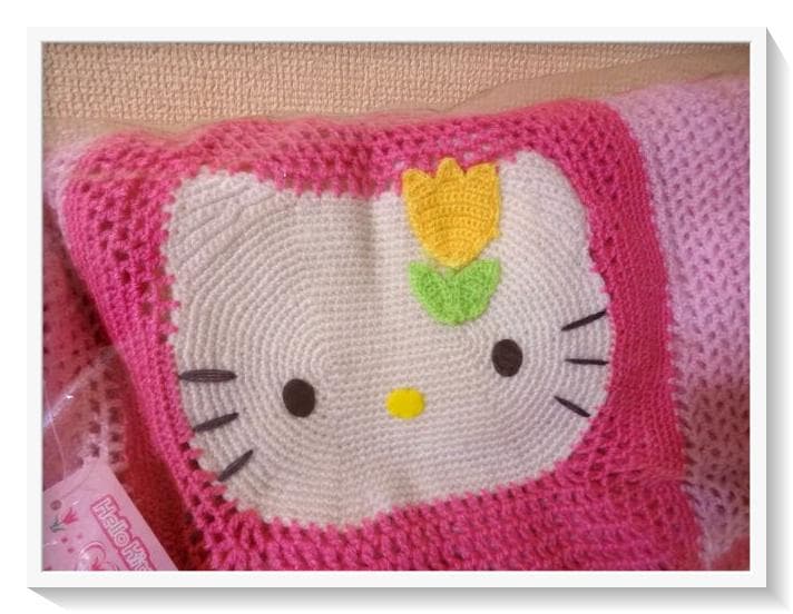 【希少】激レア1999年　チューリップキティ　カギ編みソファーカバー　当時物