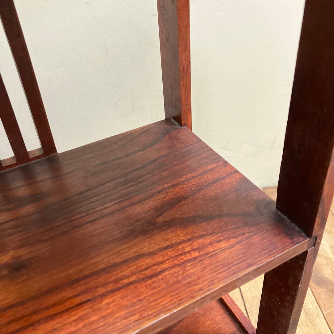 B-1 昭和レトロ 木製格子 飾り棚 2段 シェルフ オープンシェルフ 古道具