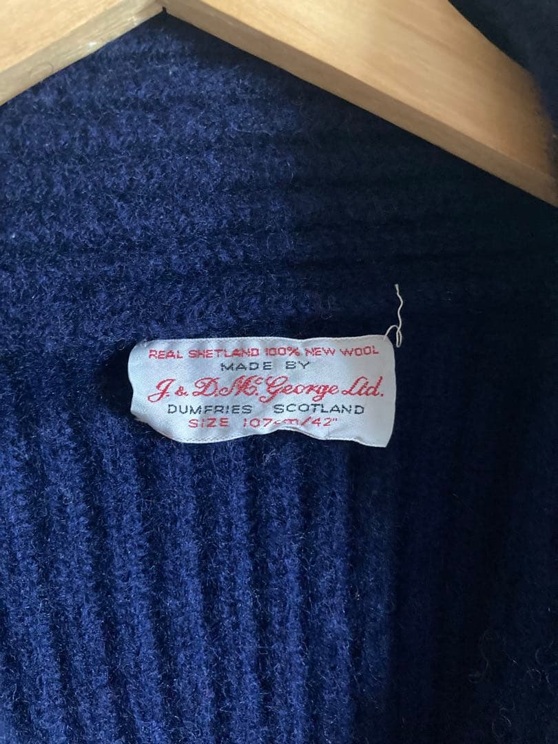 60s 70s Mce ショールカラー ウール ニット カーディガン