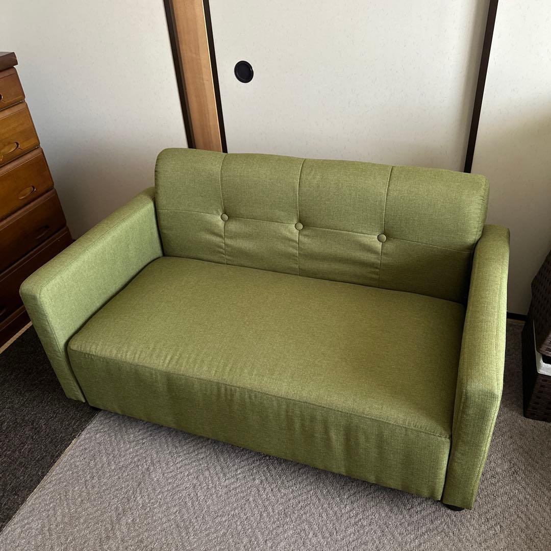 特価‼️ 2人掛け ファブリック ソファー グリーン