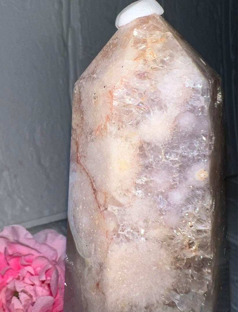 ④♥️フラワーアゲート♥️タワー♥️桜瑪瑙♥️花瑪瑙♥️チェリーブロッサム♥️天然石♥️水晶