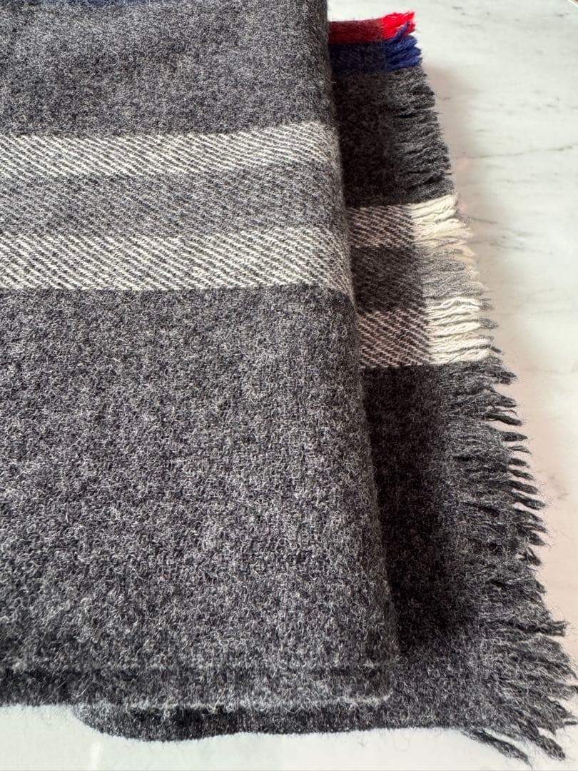 GUCCI ウールカシミヤマフラー グレー