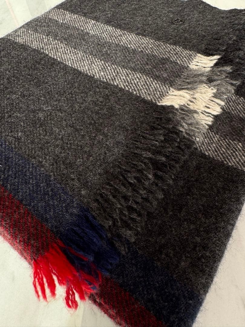 GUCCI ウールカシミヤマフラー グレー