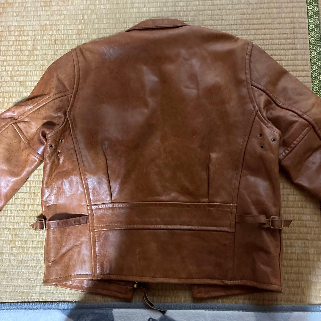 R.B.C ステアハイド シングル ライダースジャケット ブラウン 36