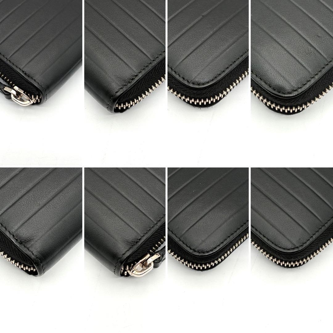 極美品 クリスチャンディオール オム 長財布 CDロゴ ラウンドジップ レザー