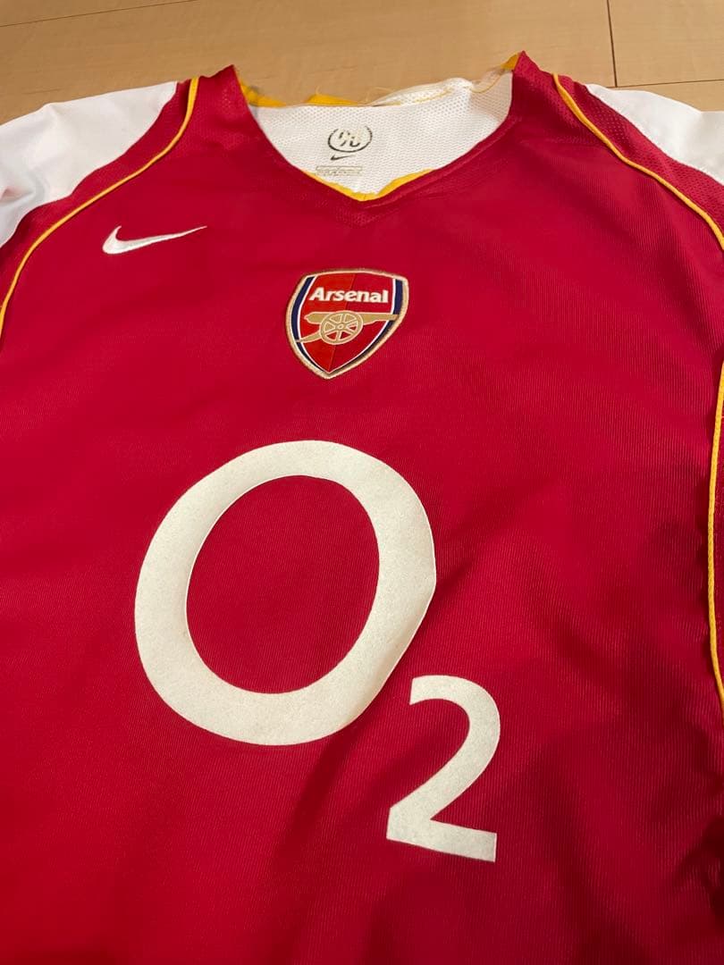 ナイキプレミアリーグアーセナル04サッカーホームユニフォーム赤白黄14アンリ