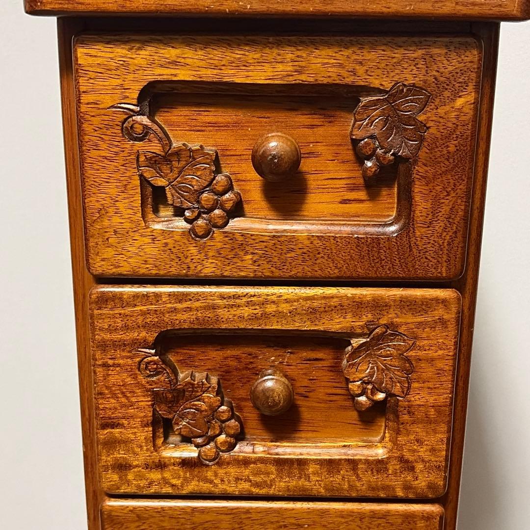 吉川 葡萄園 スリムチェスト　アンティーク 木製 小物入れ