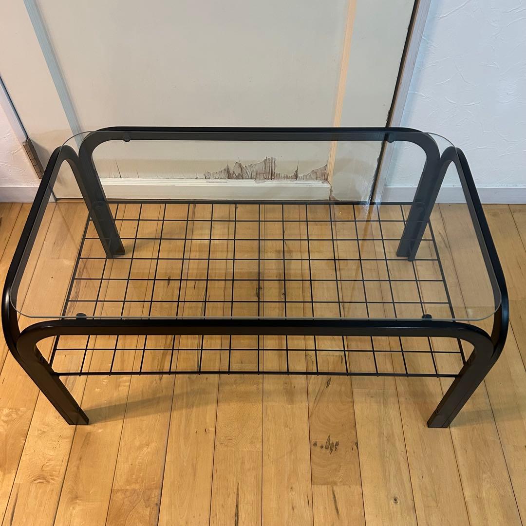 ☆レトロポップ☆モダン　80‘s ガラス　センターテーブル　コーヒーテーブル