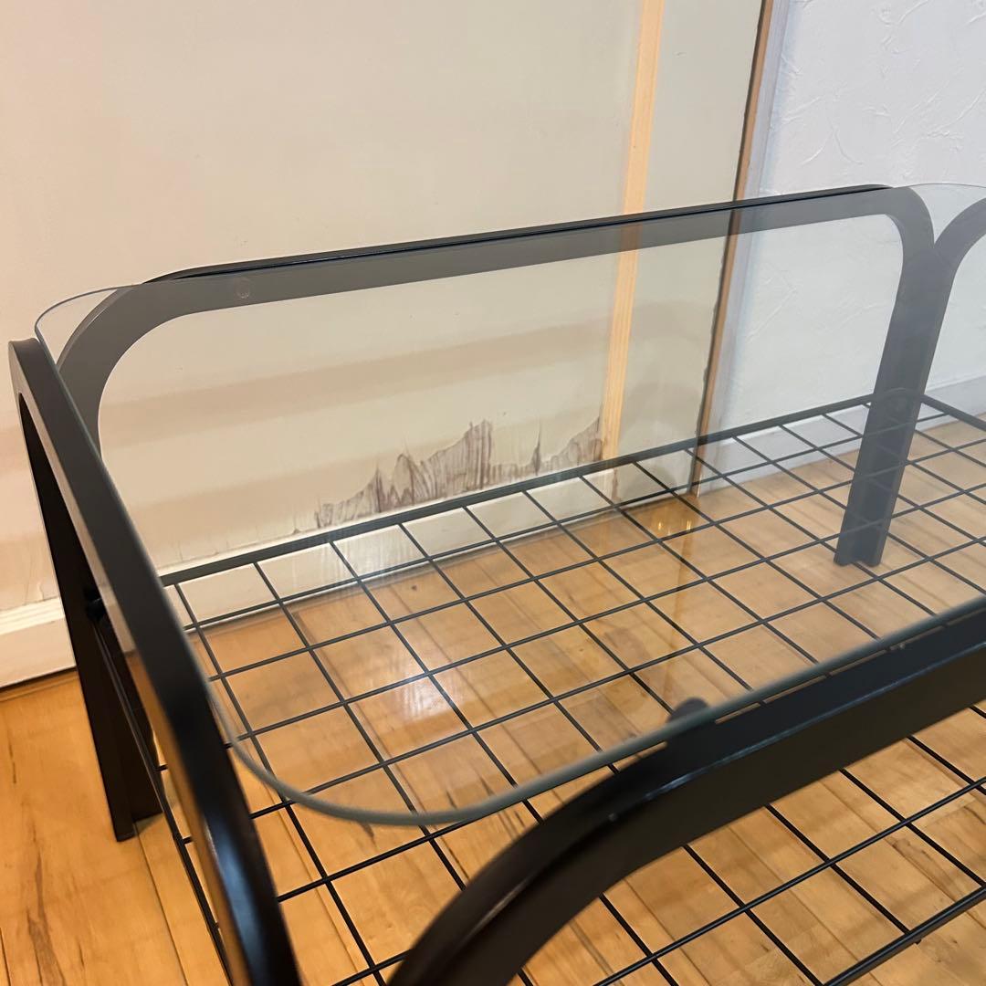 ☆レトロポップ☆モダン　80‘s ガラス　センターテーブル　コーヒーテーブル