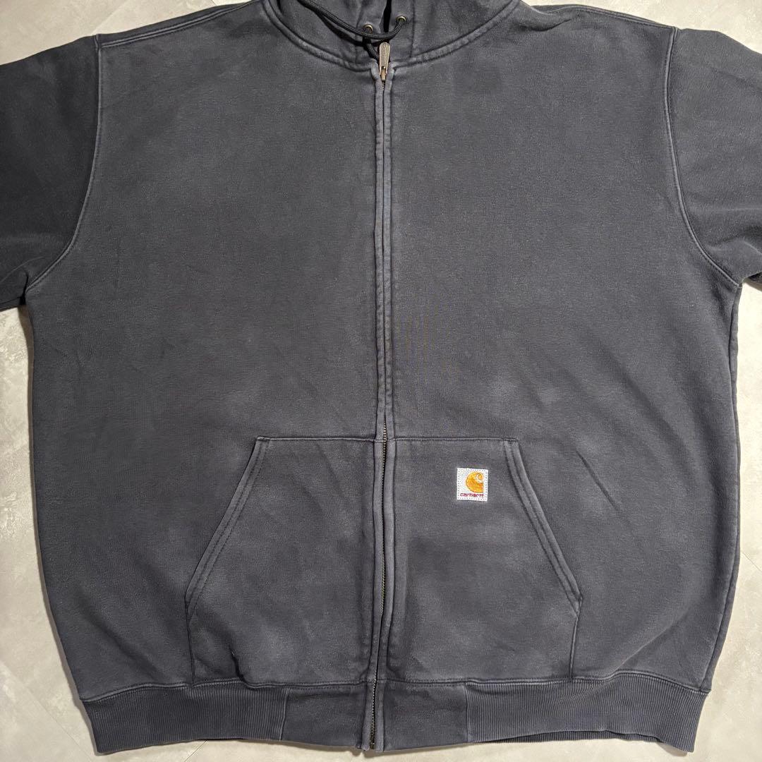 カーハート carhartt パーカー　フルジップ　サンフェード　ブラック　黒