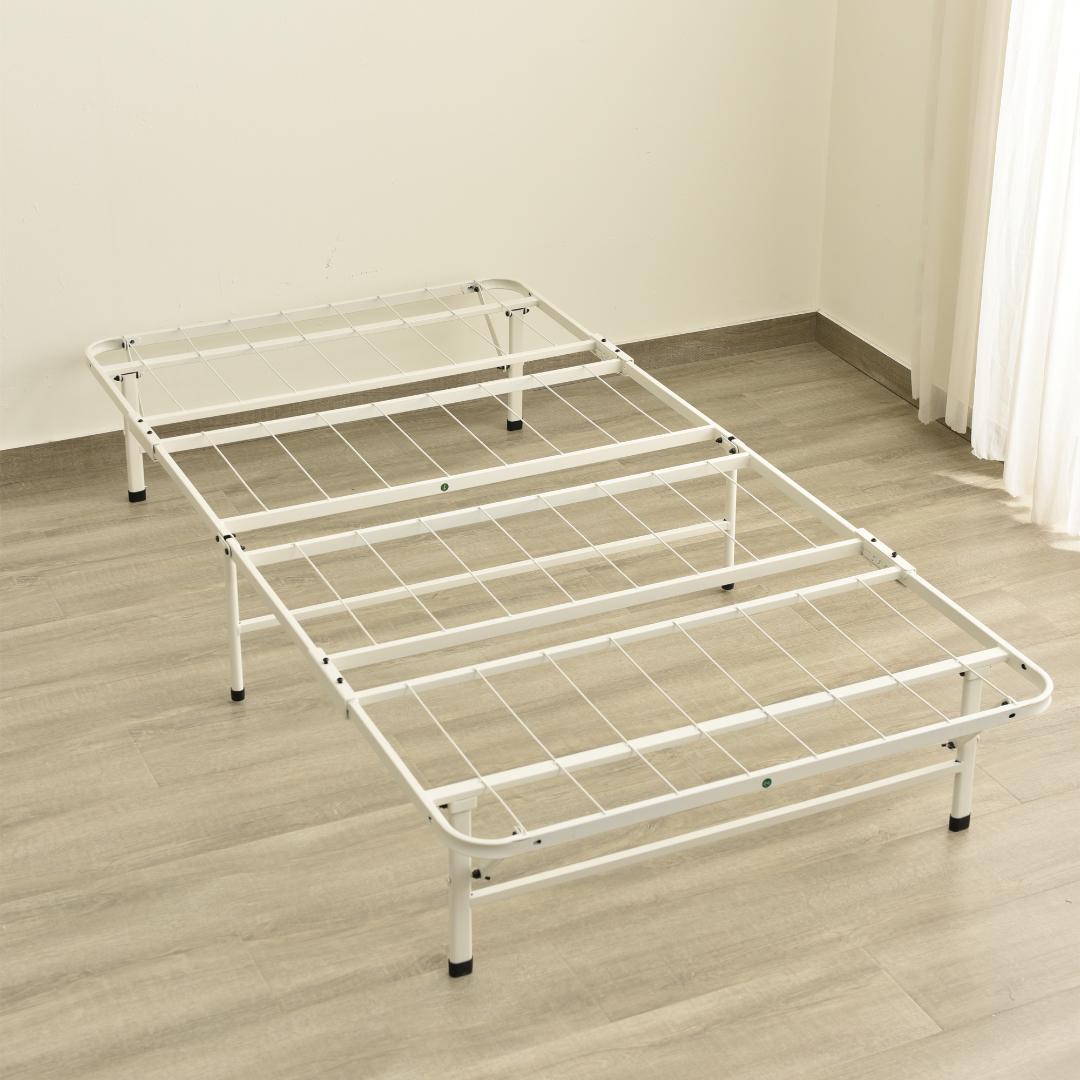 【マットレス付き】パイプベッド 折りたたみベッド シングル 組立簡単 ベッド収納