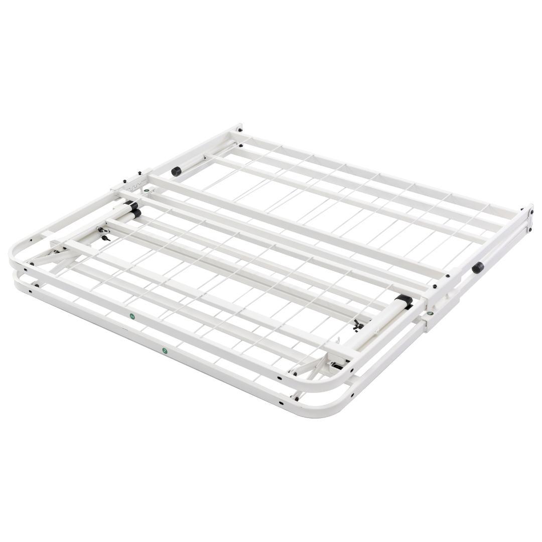 【マットレス付き】パイプベッド 折りたたみベッド シングル 組立簡単 ベッド収納