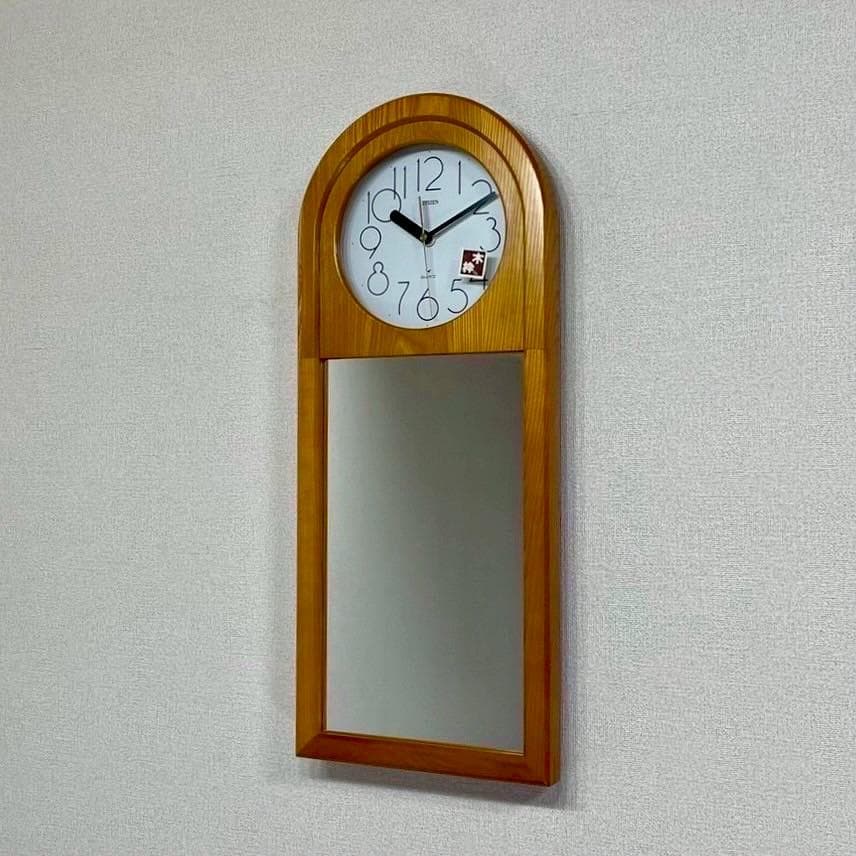 デッドストック CITIZEN ウォールクロック 鏡付き 掛け時計 ヴィンテージ