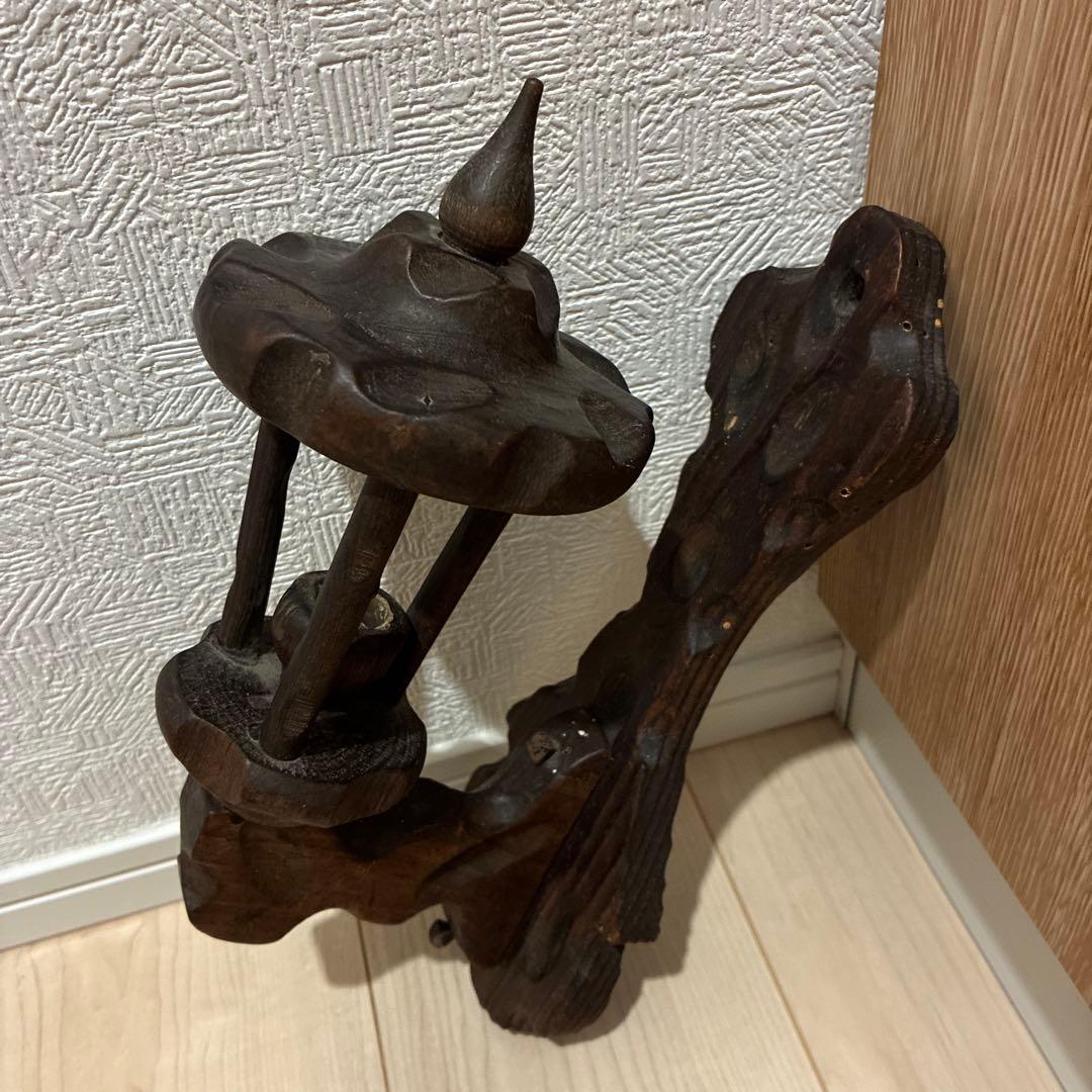 アンティーク　木製キャンドルスタンド　レトロ