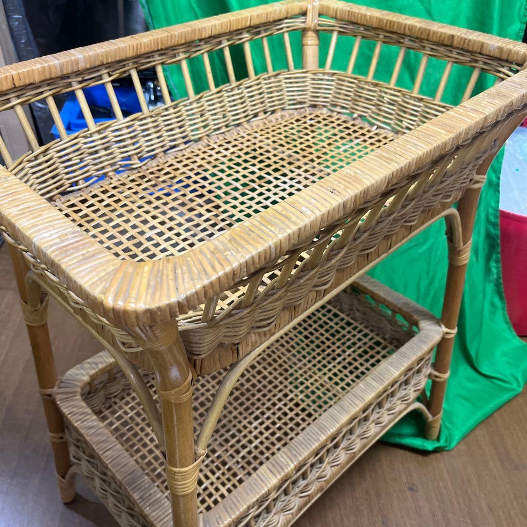 ラタン製2段収納ラック