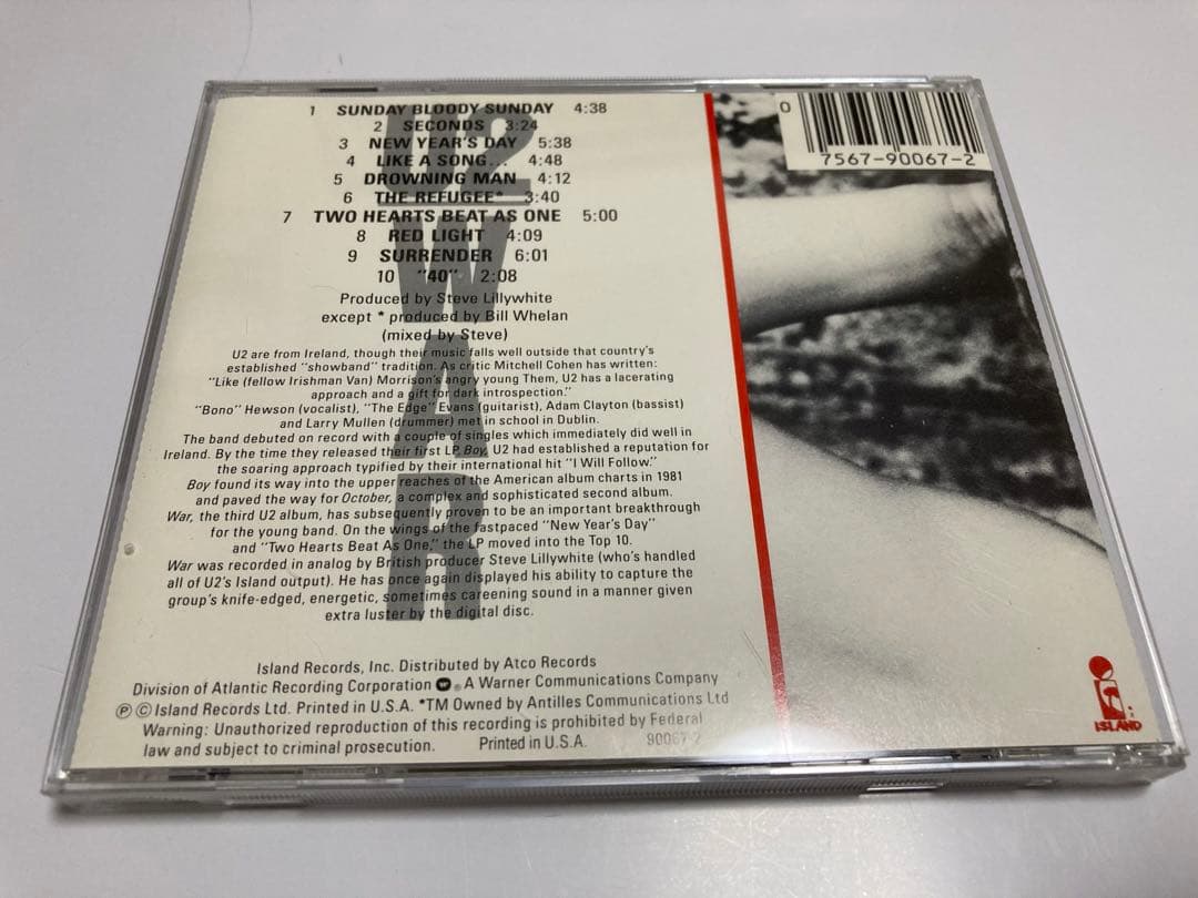 レア　u2 直筆サインCD WAR bono edge Larry adam