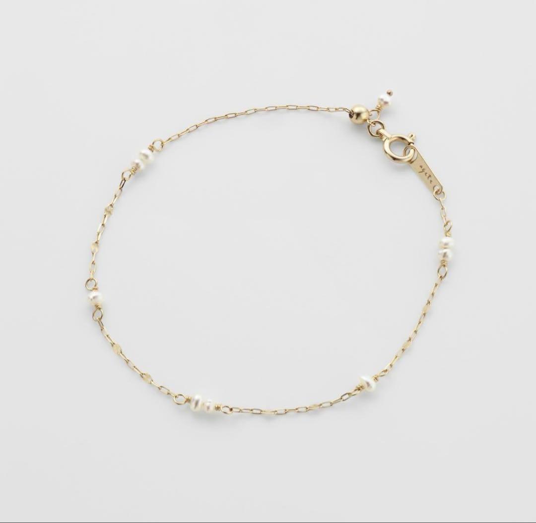 美品　アガット　agete K10 パール　ブレスレット ゴールド