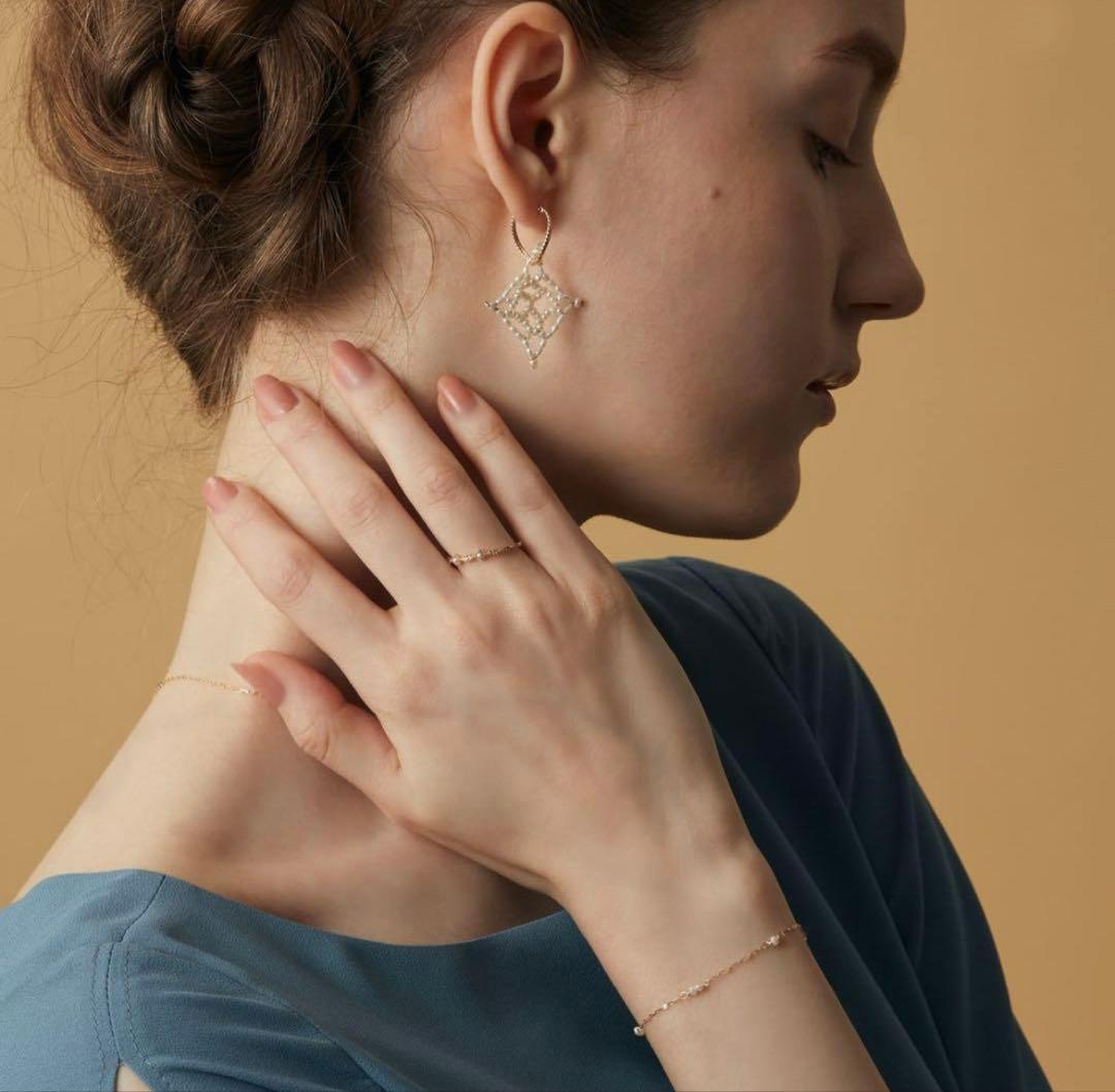 美品　アガット　agete K10 パール　ブレスレット ゴールド