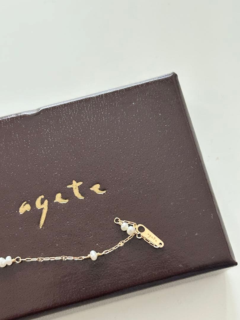 美品　アガット　agete K10 パール　ブレスレット ゴールド