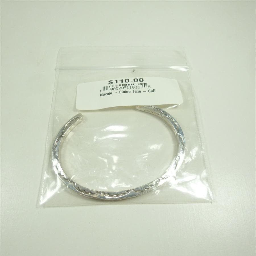 Navajo Elaine Tahe 3面スタンプ ワークバングル