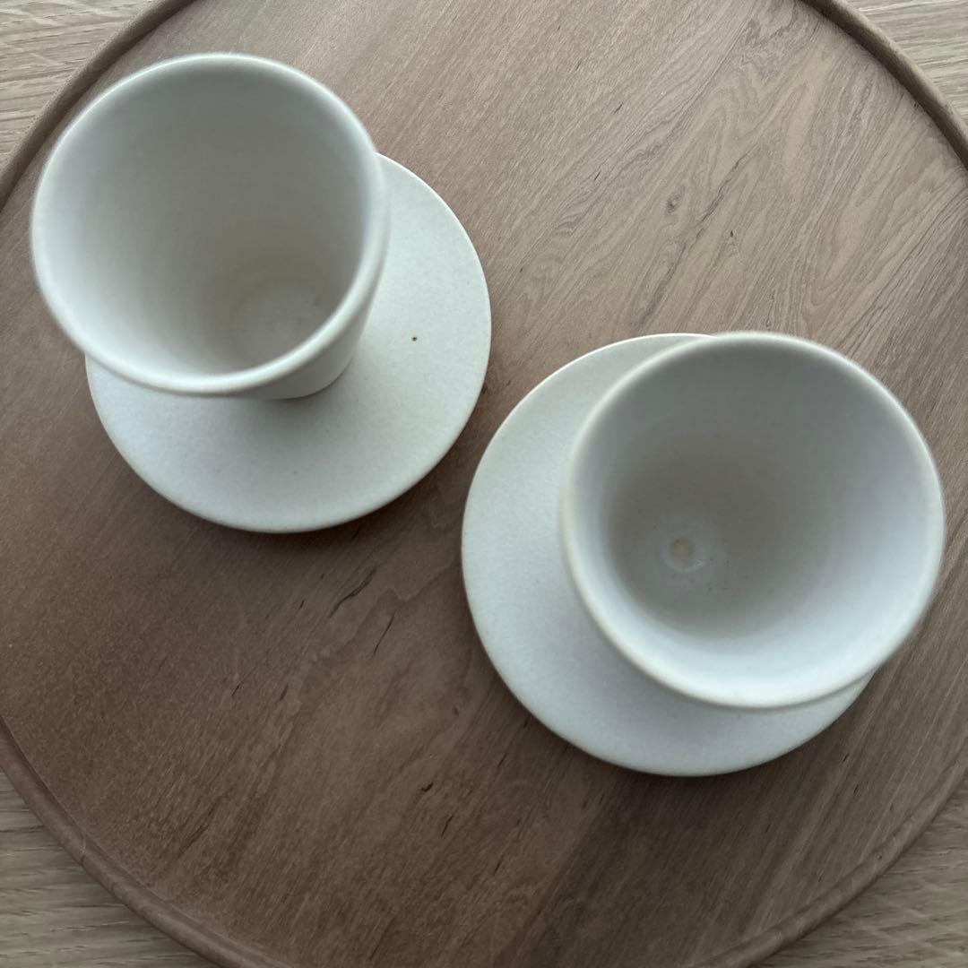 【新品】大和田友香 蓋付きピッチャー・カップ&ソーサー 2客 白マット