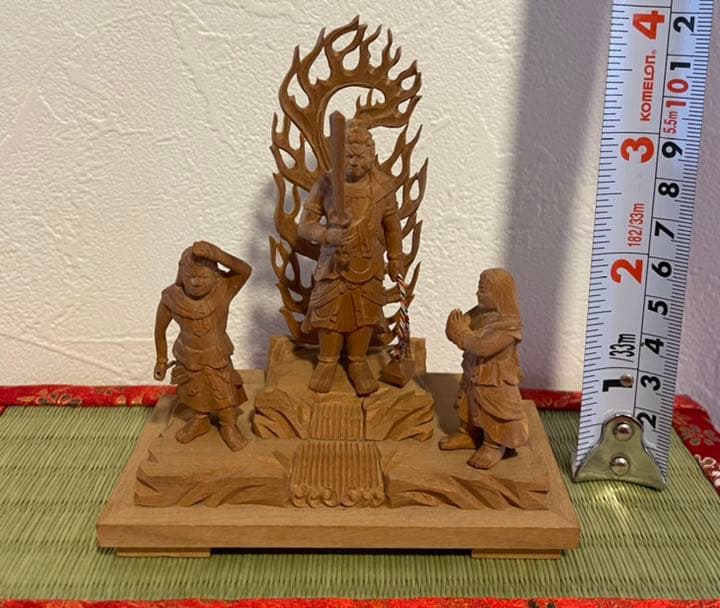 老山白檀 不動三尊 本尊身丈2寸