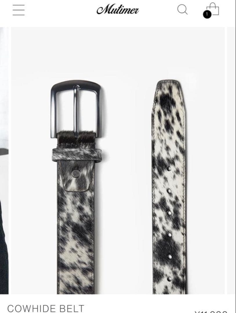 小物 mutimer COWHIDE BELT L/XL