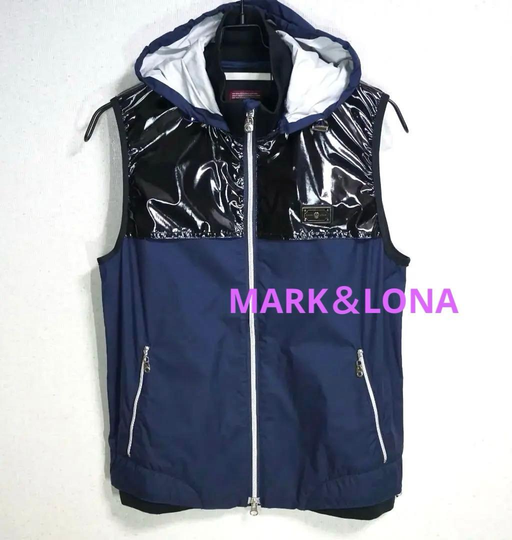 マーク＆ロナ　Triangle Squareナイロンベスト　フード脱着可