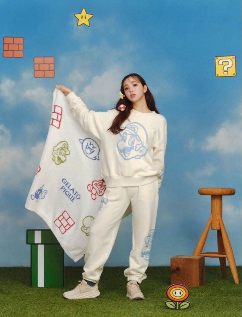 スーパーマリオ×ジェラートピケ ブランケット