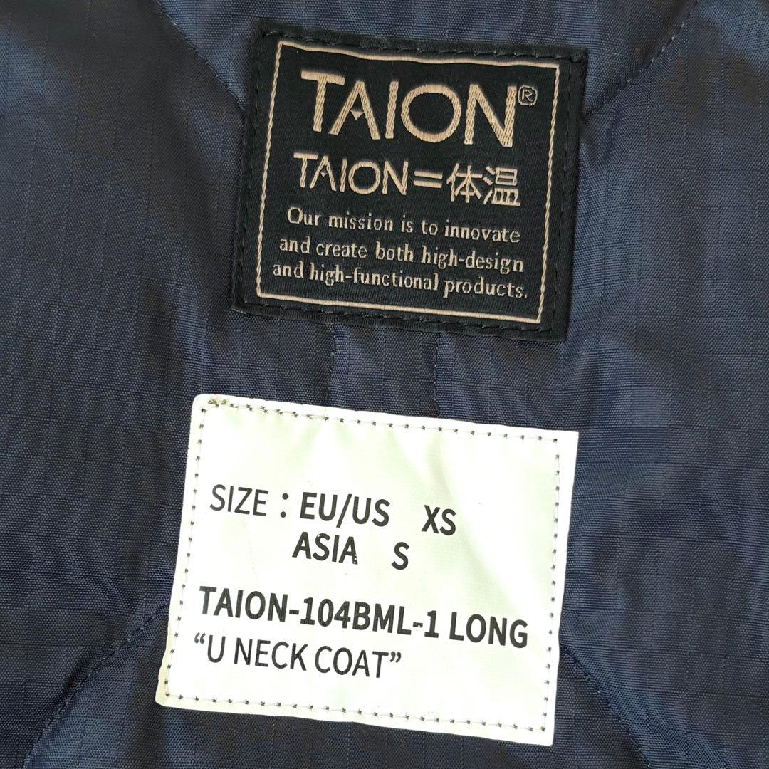 美品　ミリタリー クルーネックダウンコート ロング　カーキ　サイドスリット