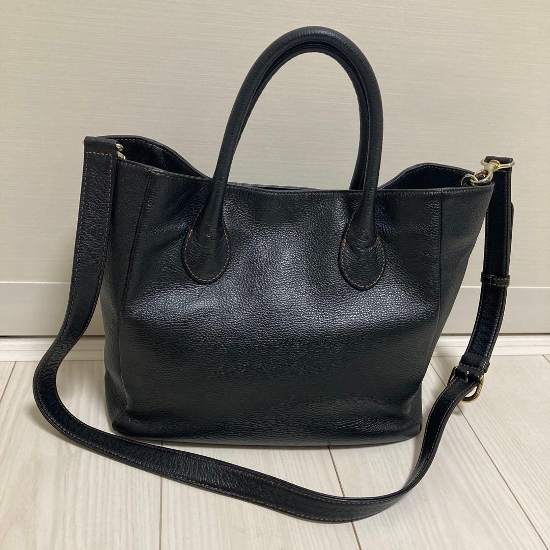 キタムラ2wayレザートートバッグ エンボス