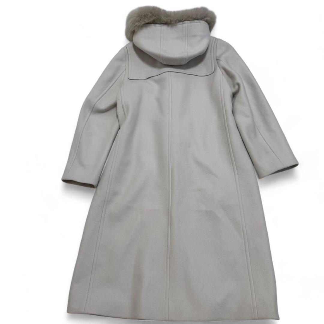 ✨カシミヤ　フォックス✨SHIPS　ダッフルコート　ロング　ライトグレー　40