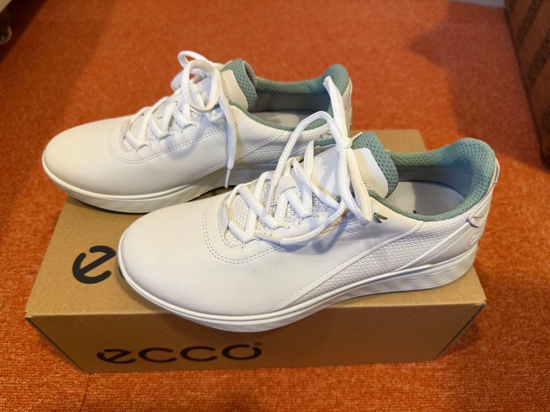 ECCO エス-カジュアル 本革 メンズ ウォータープルーフ ゴルフシューズ