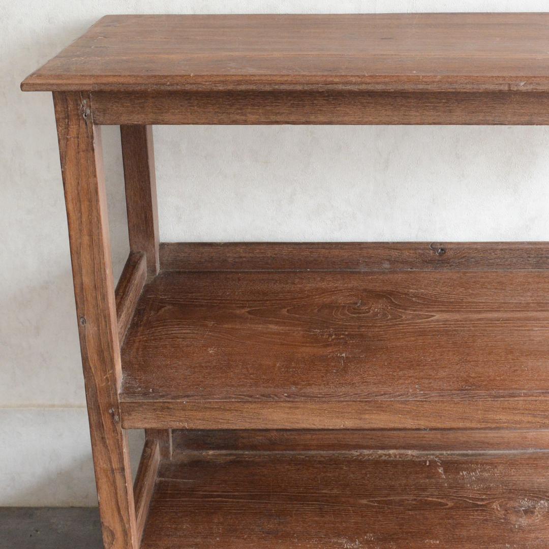 アジアンヴィンテージ 無垢 チーク オープンシェルフ インド 飾り棚 プランター