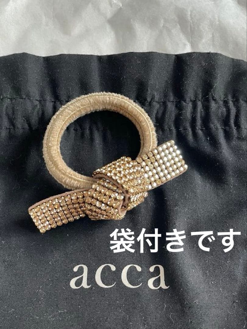 acca アッカ ブリジット ドレスポニー　ヘアゴム ロングセラーゴールド