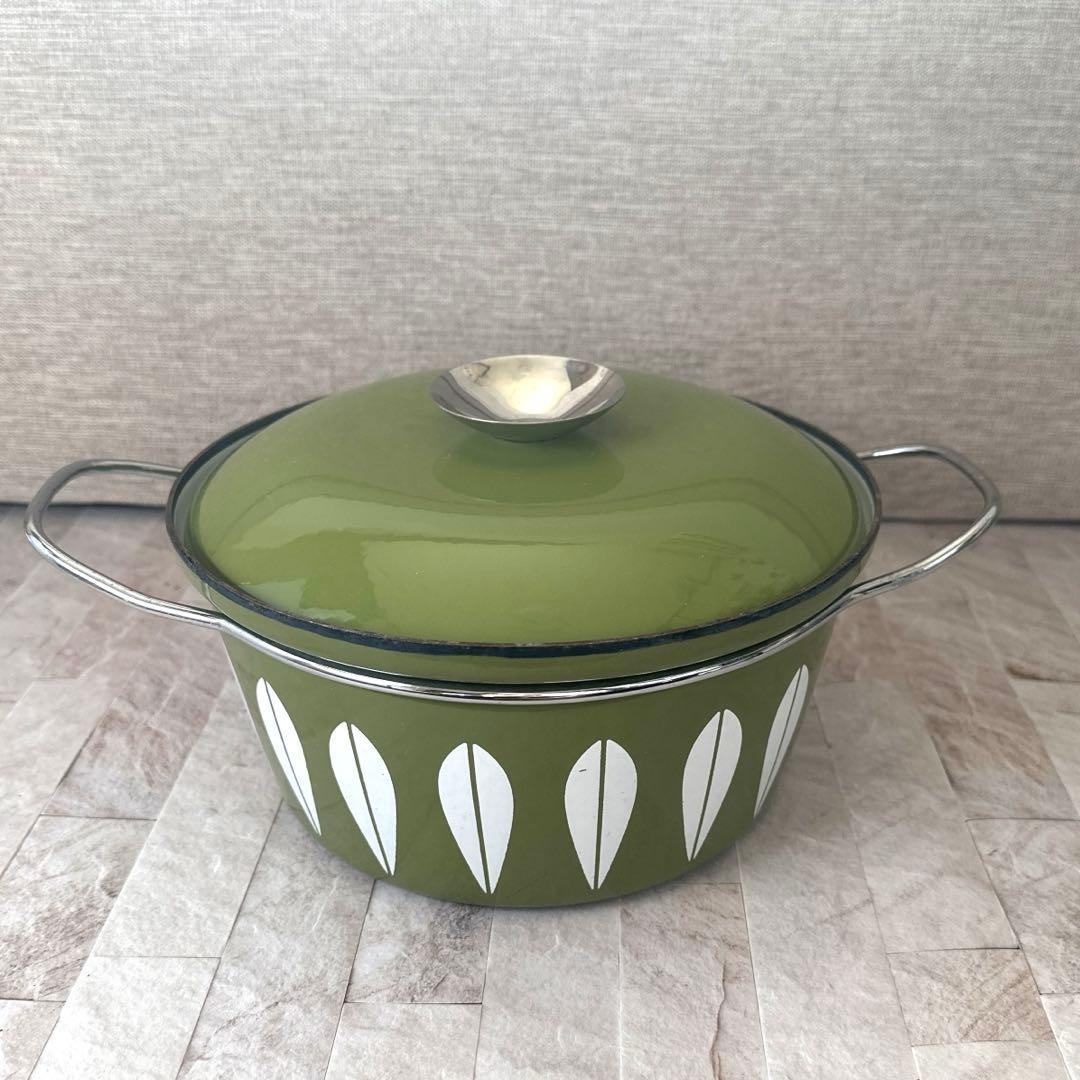 キャサリンホルム ロータス オリーブグリーン ホーロー ミルクパン