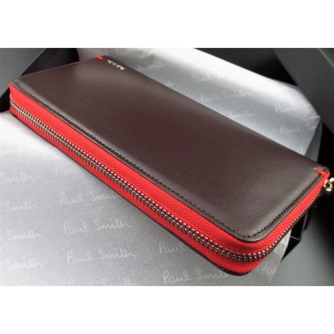 ☆店頭完売☆新品☆箱付 ポールスミス 人気カラーファスナー 長財布 チョコ☆