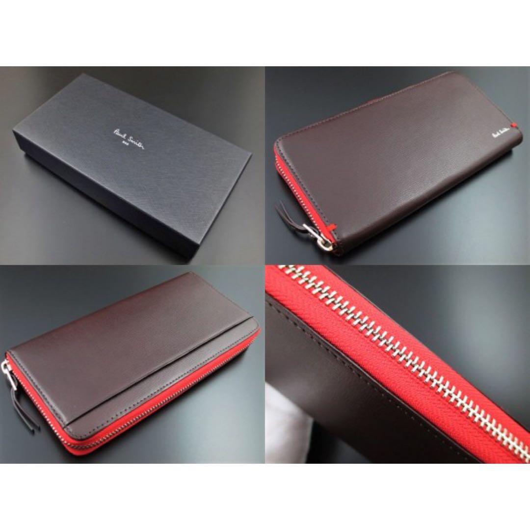 ☆店頭完売☆新品☆箱付 ポールスミス 人気カラーファスナー 長財布 チョコ☆