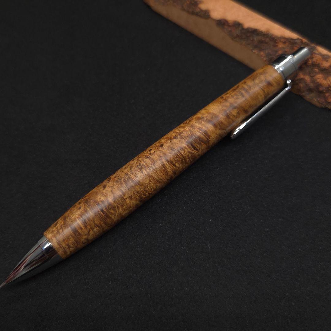 No.35ハンドメイド木軸シャーペンアンボイナバール