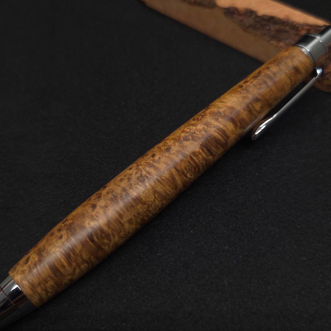 No.35ハンドメイド木軸シャーペンアンボイナバール