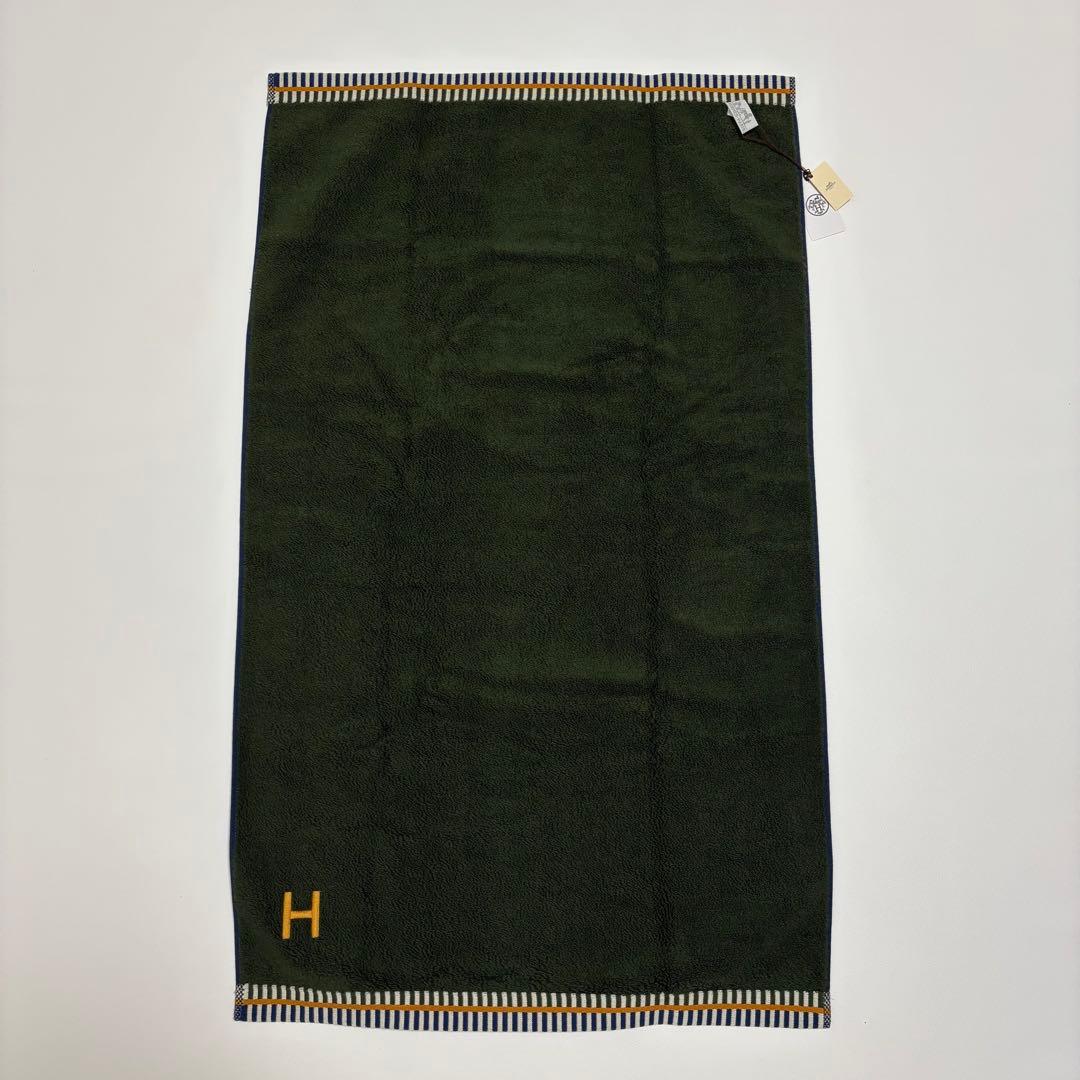 未使用タグ付き✨ エルメス ヴィス ヴェルサ バスタオル ネイビー カーキ