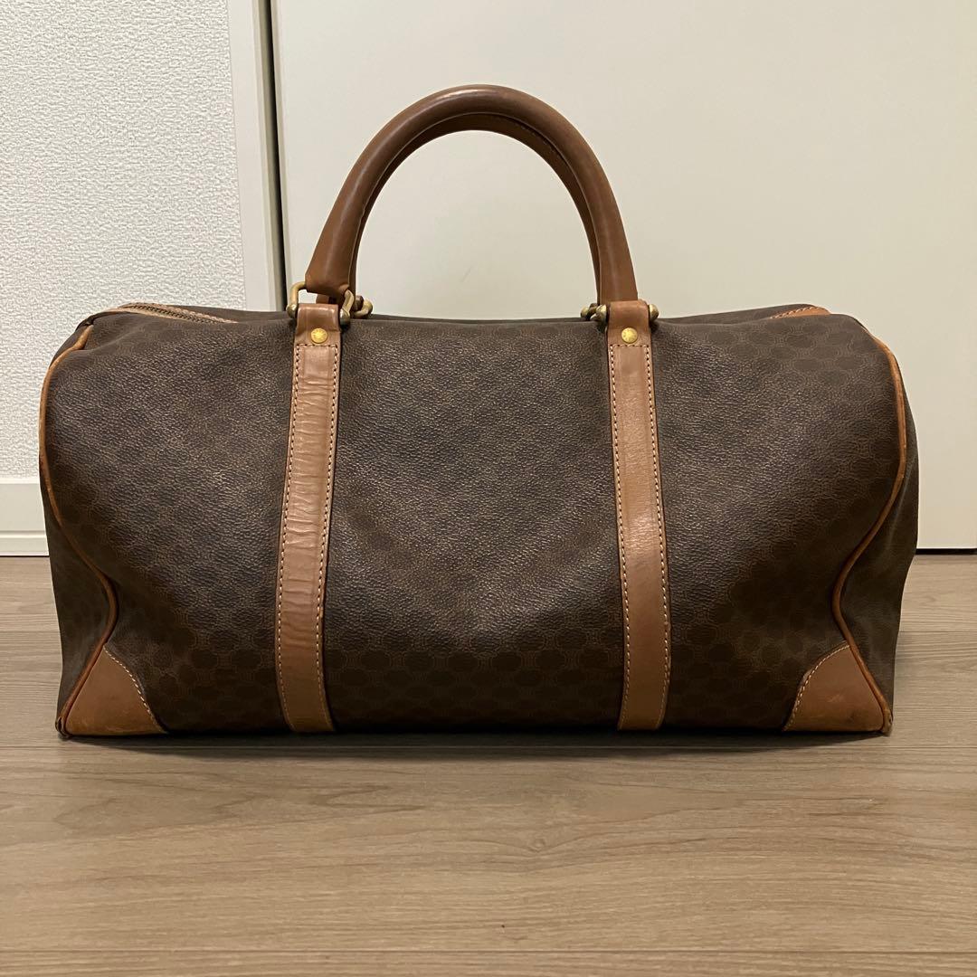 【値下げ・ヴィンテージ】セリーヌ マカダム柄 ボストンバッグ 大容量