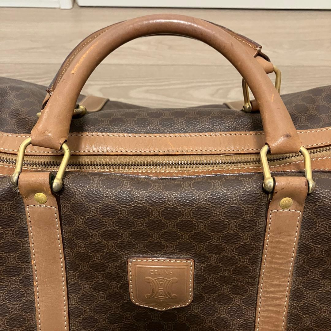 【値下げ・ヴィンテージ】セリーヌ マカダム柄 ボストンバッグ 大容量