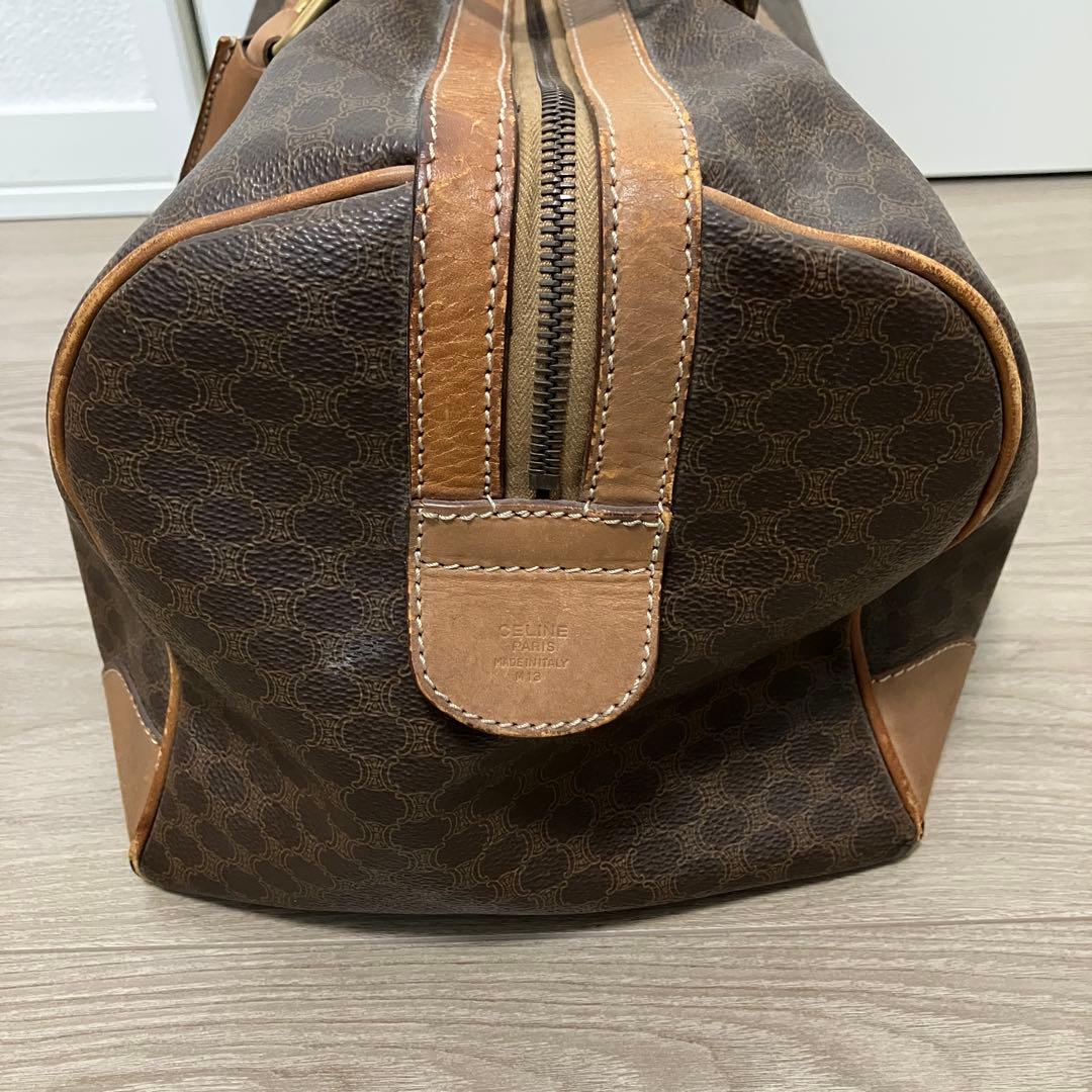 【値下げ・ヴィンテージ】セリーヌ マカダム柄 ボストンバッグ 大容量