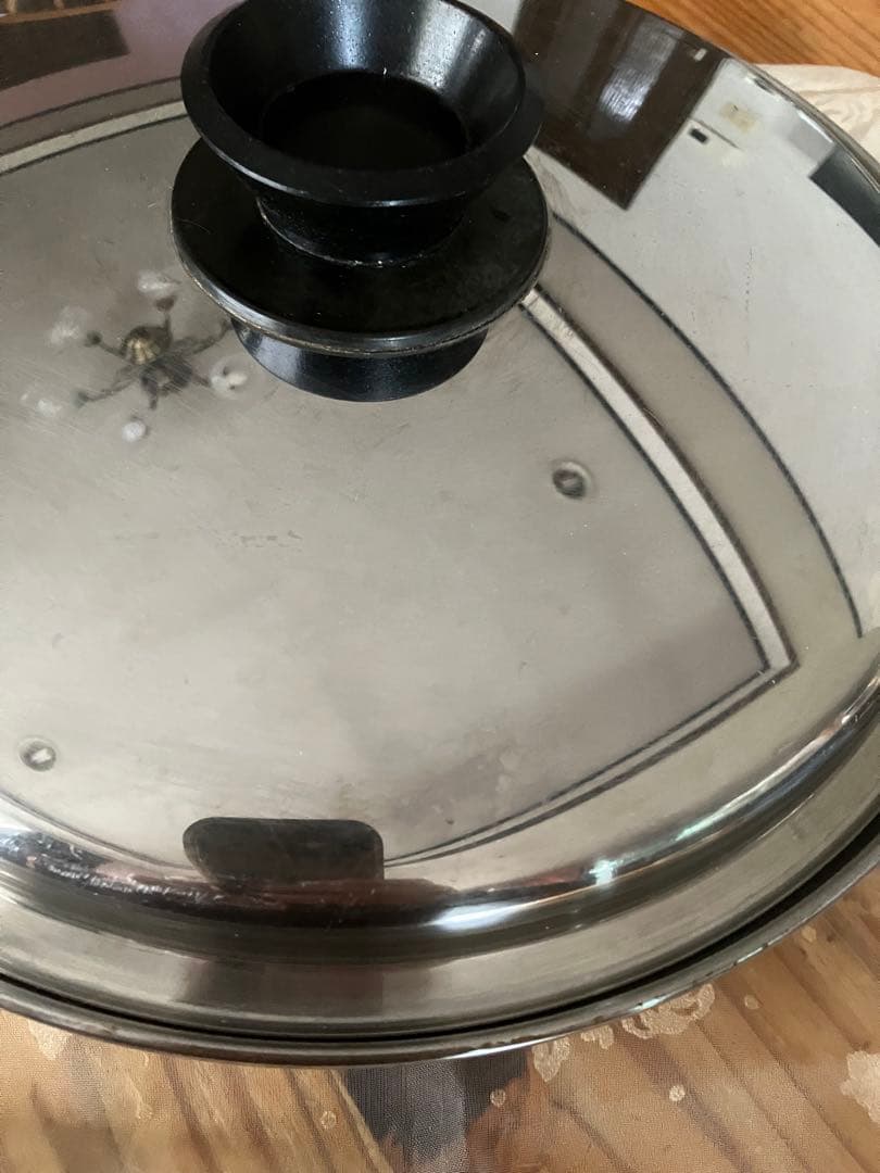 ロイヤルクイーン　ステンレス製 中型 両手鍋 蓋付き