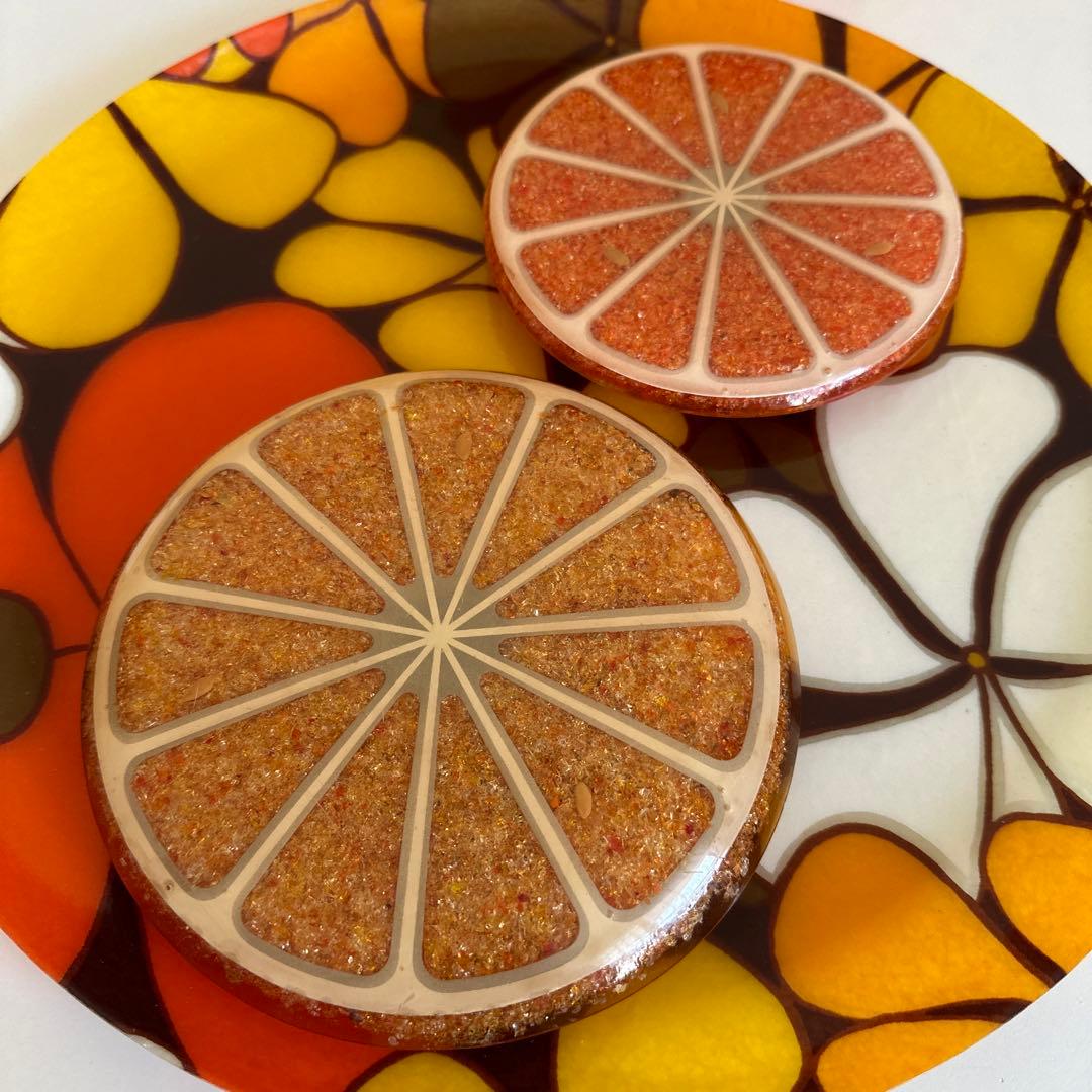 ルーサイト　置物　敷物　オレンジレモン