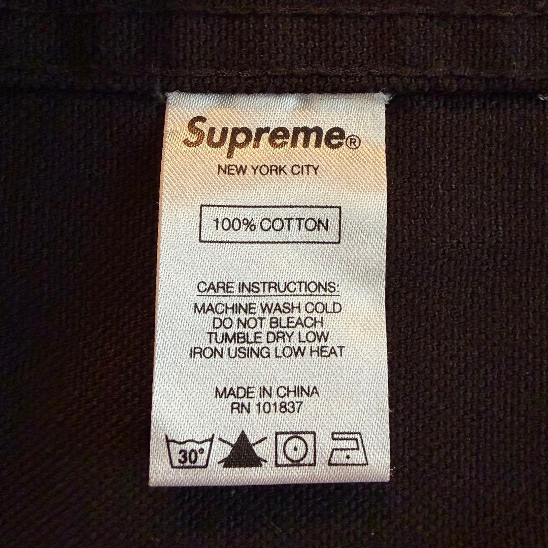 Supreme　Canvas Shirt　スクリプトロゴ　キャンバス　黒　Ｍ